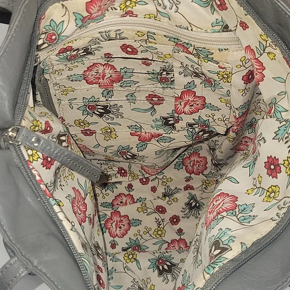Latico NJ for Anthropologie Classic Grey Leather Tote Bag - Sleek Everyday Carry